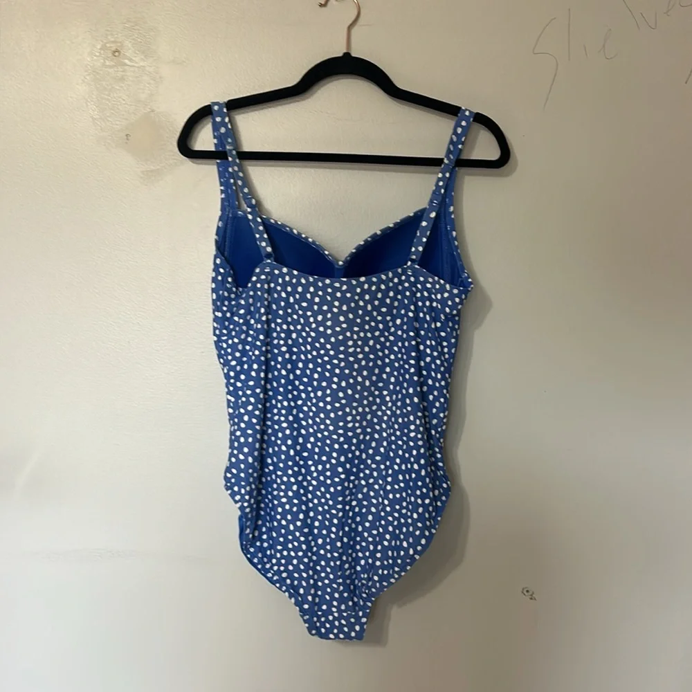 Nip Tuck Blue Pivotal Moment Joanne Twist Front Tummy Control One Piece Swimsuit